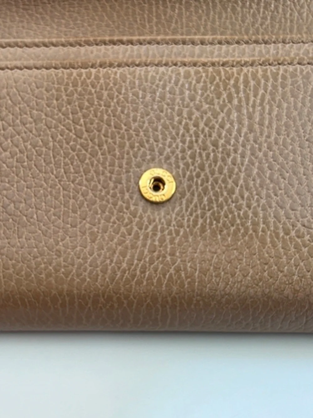 Gucci GG Marmont Taupe Continental Wallet Entrupy COA